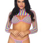 Rainbow Bikini Top, String and Crop Top