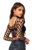 Pothole Net Long Sleeved Crop Top - Afbeelding 2