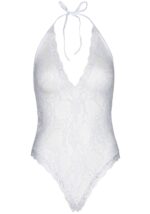 Floral Lace Deep-V Teddy and Stockings - Afbeelding 7
