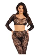 Lace Crop Top and Footless Tights - Afbeelding 3