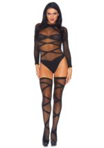 Opaque Criss Cross Bodysuit and Thigh Highs - Afbeelding 3
