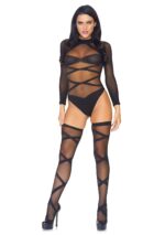 Opaque Criss Cross Bodysuit and Thigh Highs - Afbeelding 4