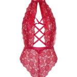 High Neck Crotchless Teddy
